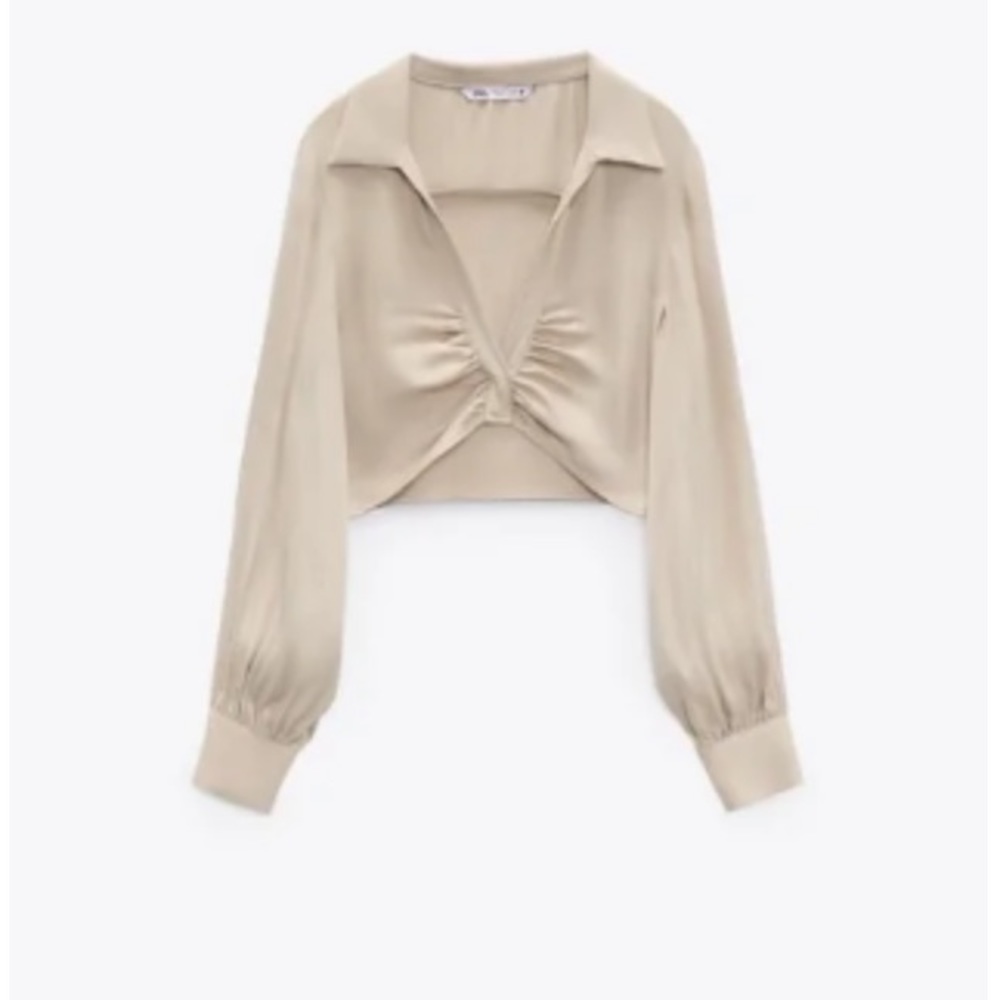 Small Zara long sleeve silky top
